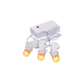 Light bulb chain 3 pieces battery operated with adapter - l1