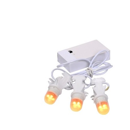 Light bulb chain 3 pieces battery operated with adapter - l1